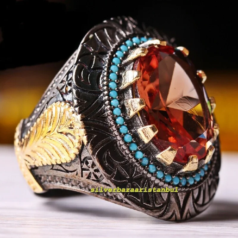 Best 925 Sterling Silver Alexandrite Color Changing Stone Mens Ring