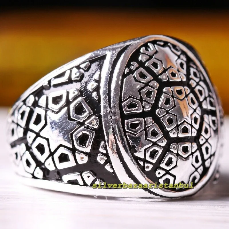 Elegant No Stone New Luxury 925 Sterling Silver Mens Ring