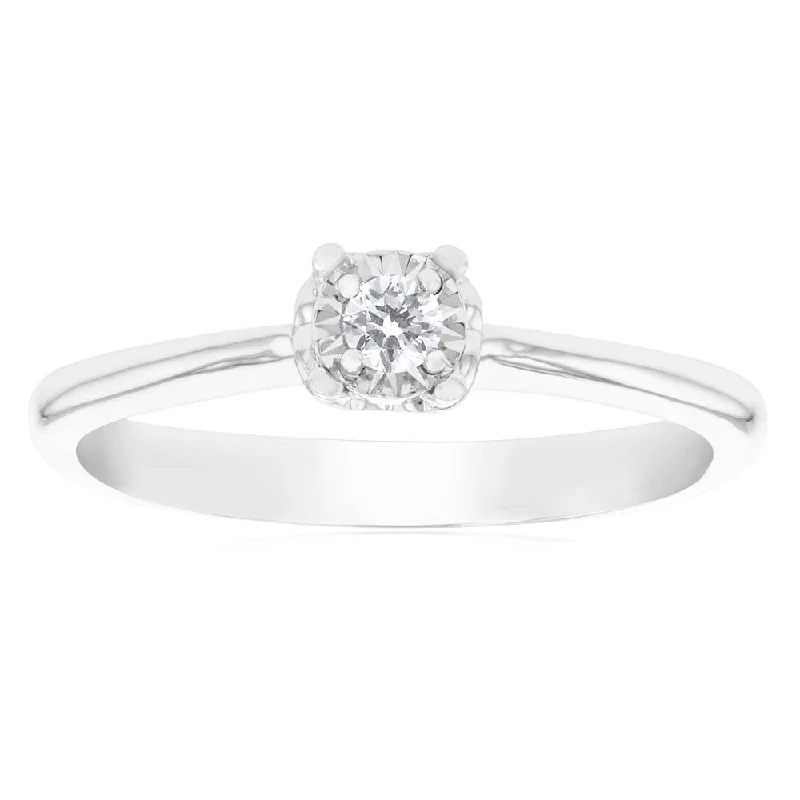 Luminesce Laboratory Grown Diamond 5-9 Point Silver Ring with love heart