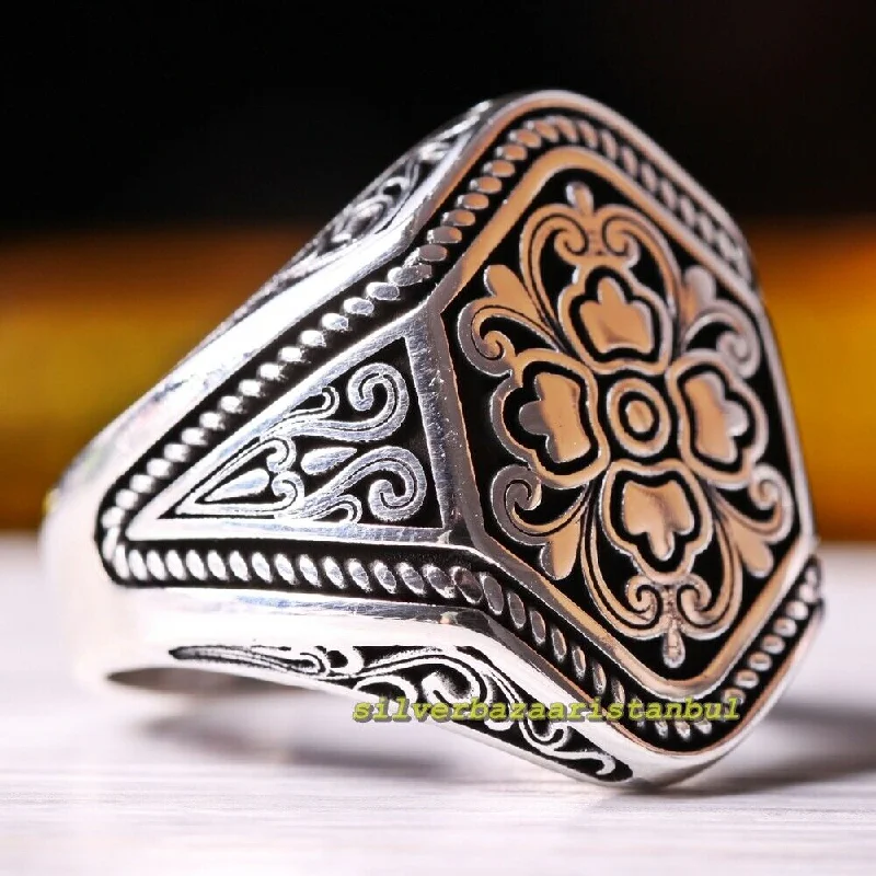 Luxury Design No Stone Handmade 925 Sterling Silver Mens Ring