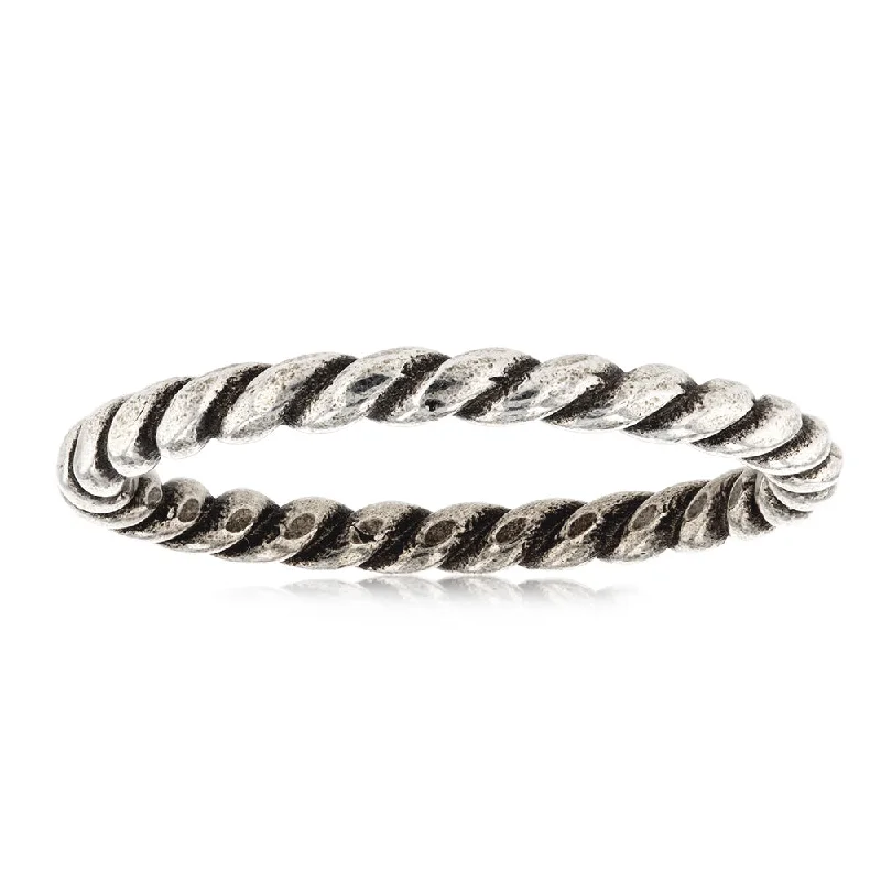 Sterling Silver Oxidised Twisted Ring