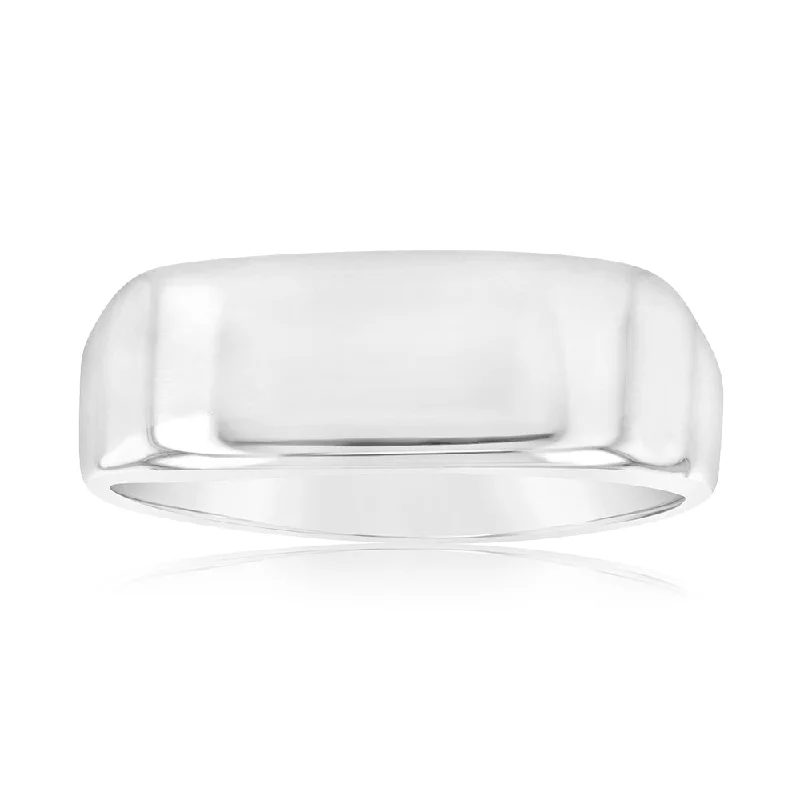 Sterling Silver Plain Signet Ring