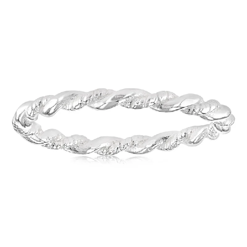 Sterling Silver Plain Twisted Ring