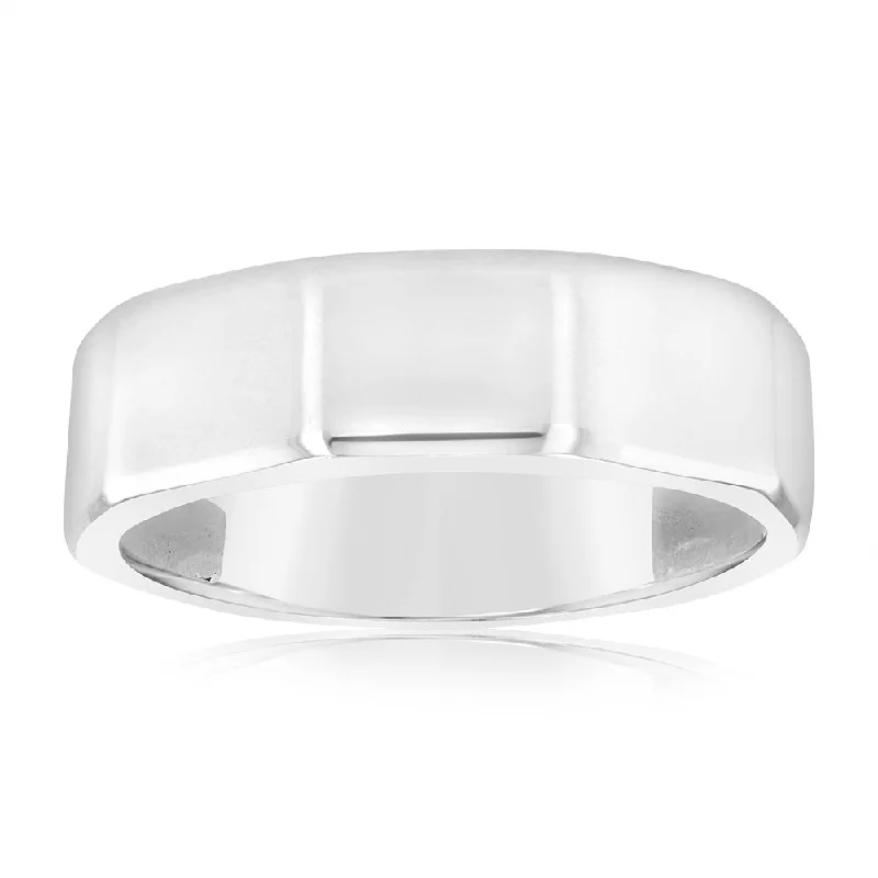 Sterling Silver Polished 6mm Geometric Shape Ring