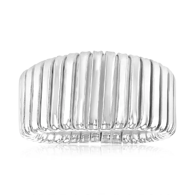 Sterling Silver Polished Ribbed Ring