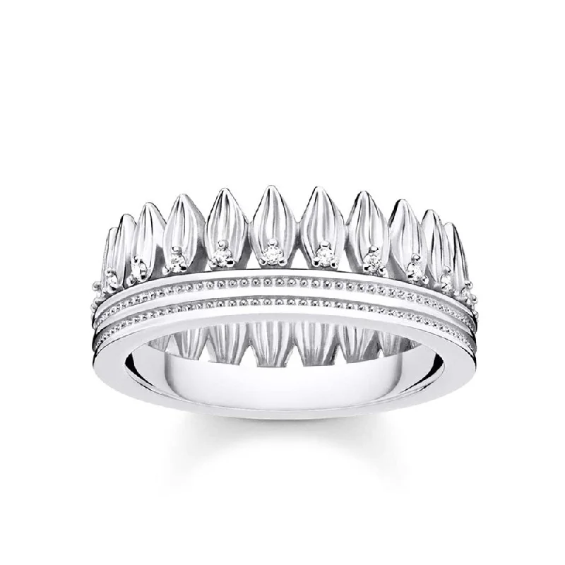 Sterling Silver Thomas Sabo Magic Garden Leaf Crown Ring