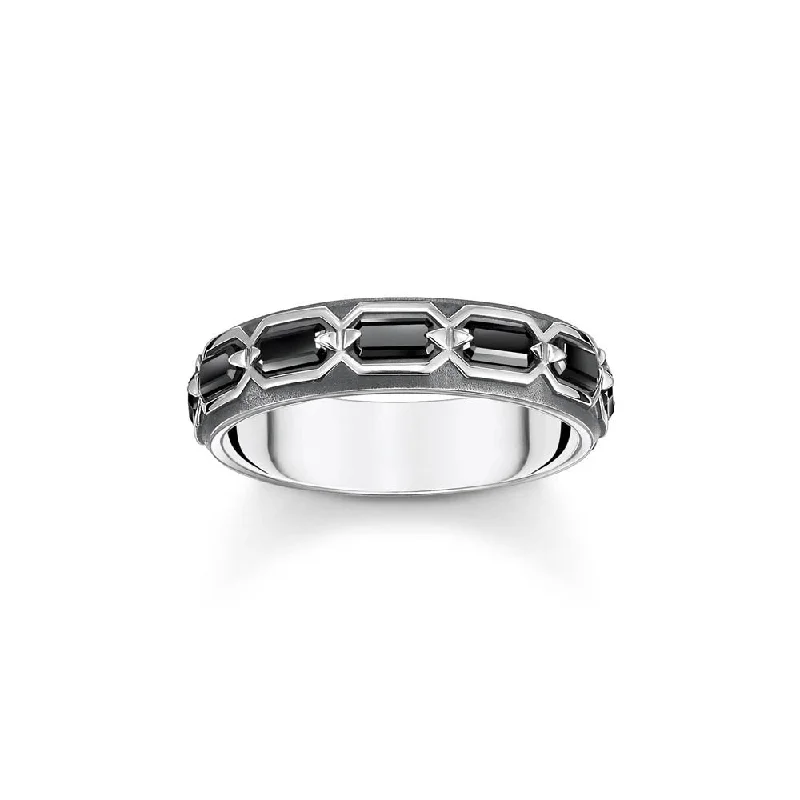 Thomas Sabo Sterling Silver Crocodile Rock Oxidised Ring