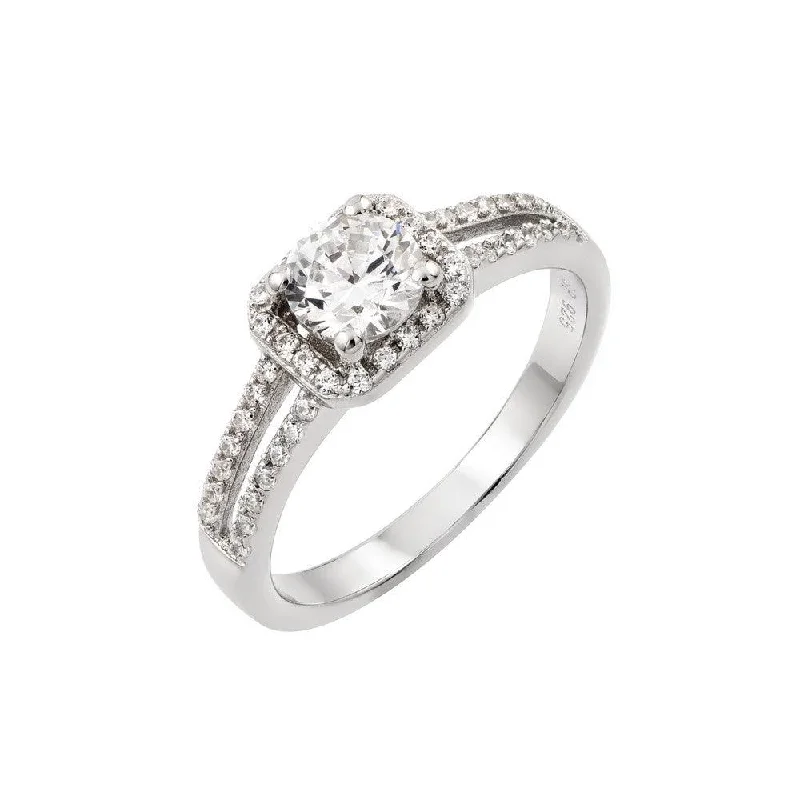 Silver 925 Rhodium Plated Micro Pave CZ Ring - STR00936