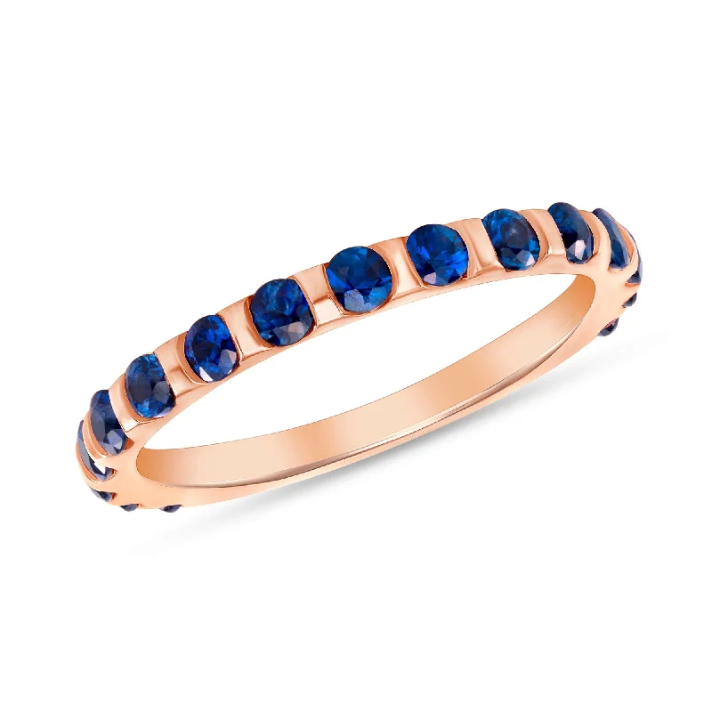 1.01 ct Blue Sapphire Ring in 14k Rose Gold