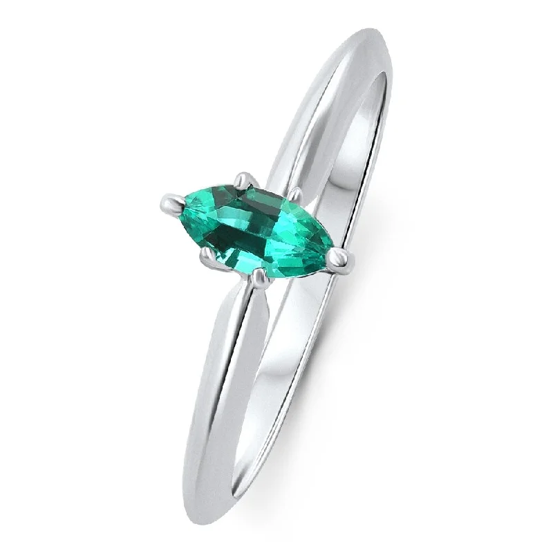 1/3Ct Emerald Marquise Solitaire Ring Gold Lab Grown