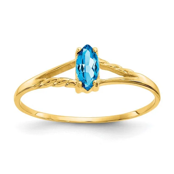 10k Yellow Gold Marquise Petite Birthstone Rings