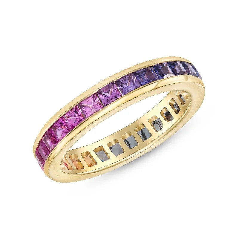 2.54 ct Multi Sapphire Ring in 14k Yellow Gold