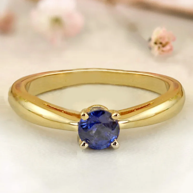 Auriya 14k Gold Sapphire Solitaire Engagement Ring 1/4ct TGW