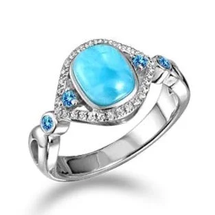 Larimar Crystalline Mandorla Ring by Alamea