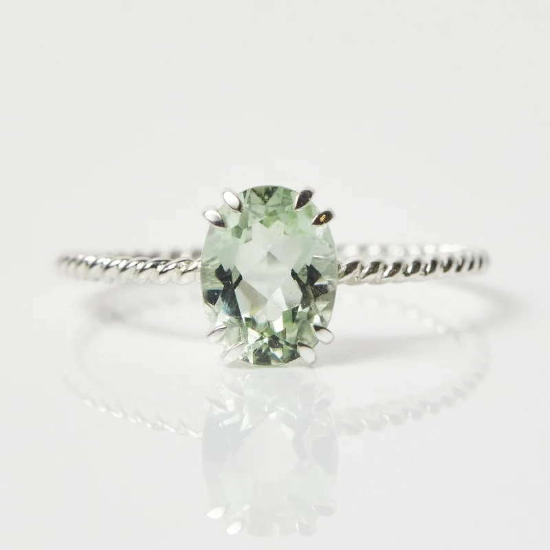 Lucia Green Amethyst Twisted Band Ring