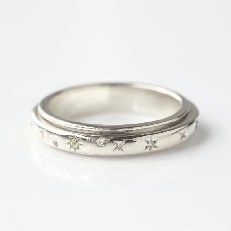 Diamond Spinning Constellation Ring