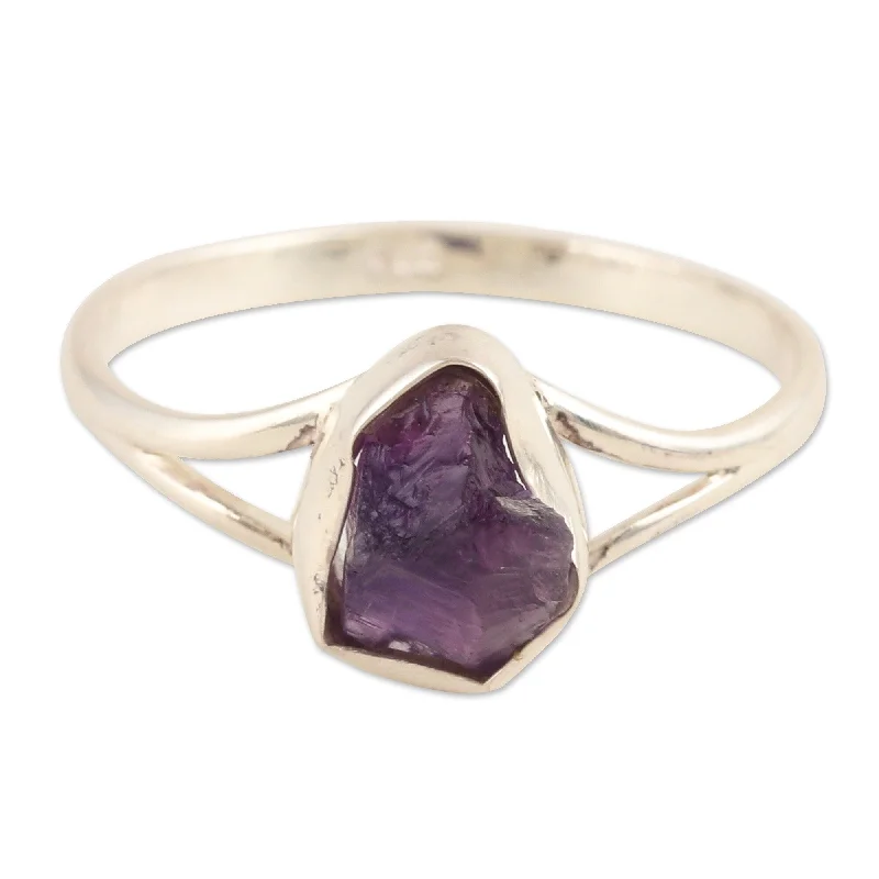 Novica Handmade Graceful Magic Amethyst Single Stone Ring