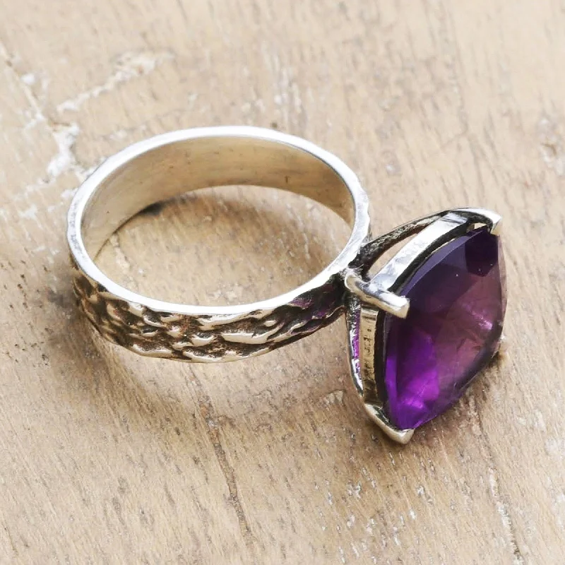 Novica Handmade Violet Passion Amethyst Single Stone Ring