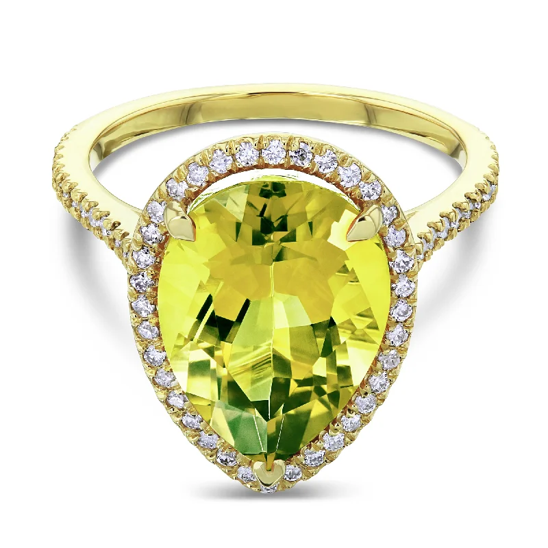 Lime Quartz & Diamond Pear (4 1/3 CTW)