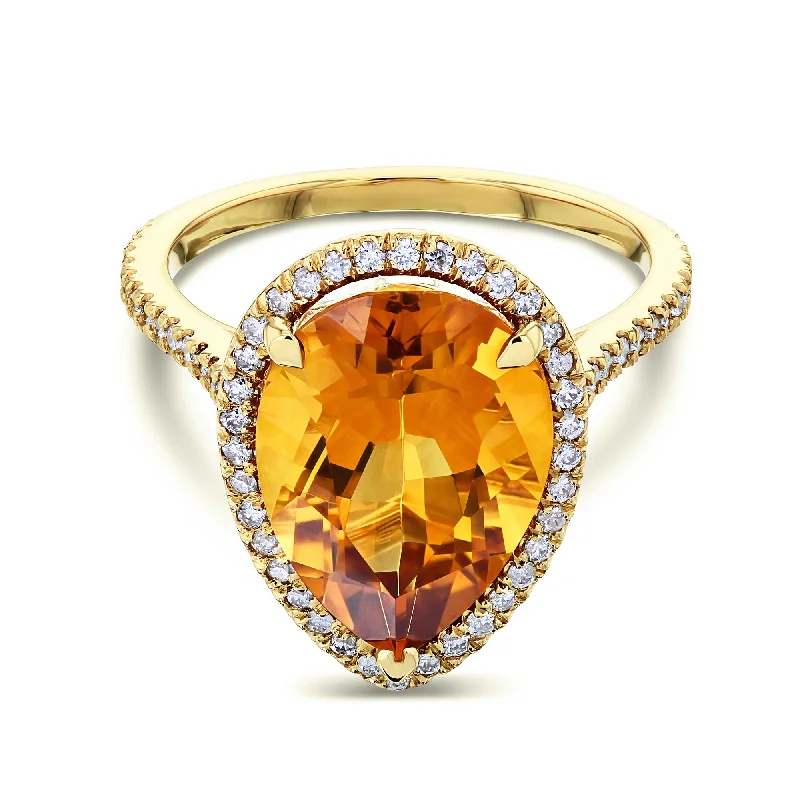 Citrine & Diamond Pear (4 1/10  CTW)