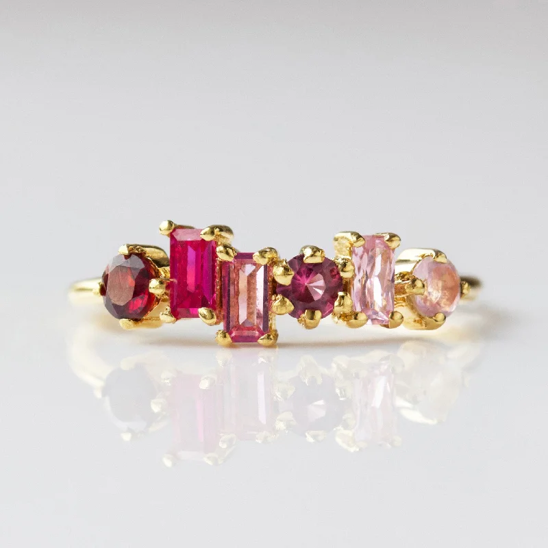 Garden Party Pink Semi Precious Ombre Ring