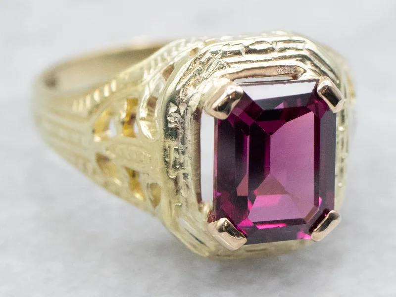 Rhodolite Garnet Art Nouveau Era Ring