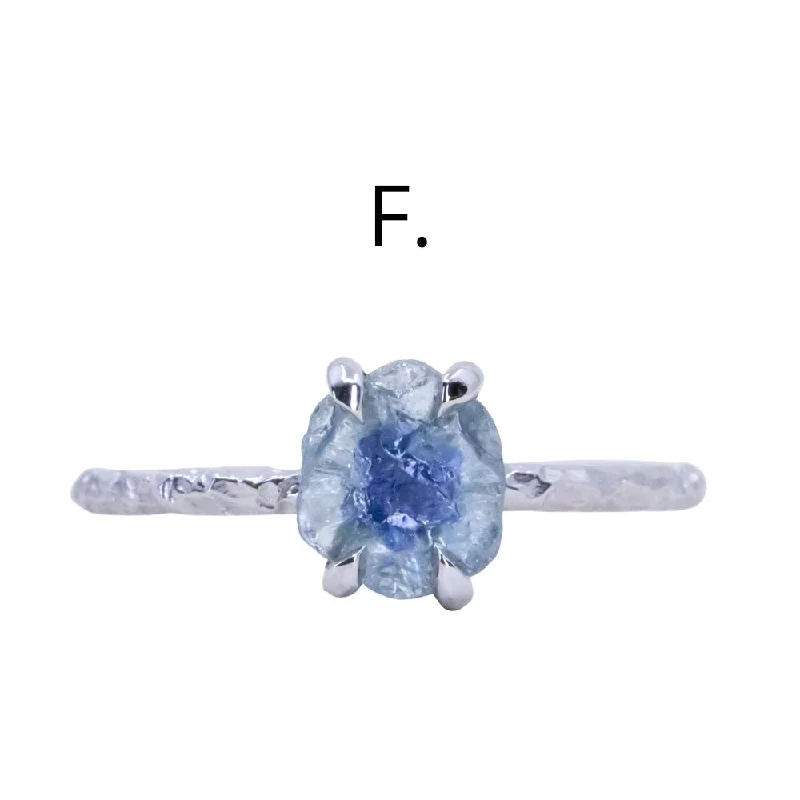 F. 1.23ct Bicolor Blue White in 14k White Gold