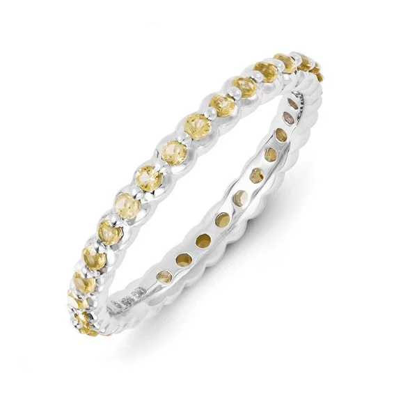 Sterling Silver Stackable Expressions Citrine Ring