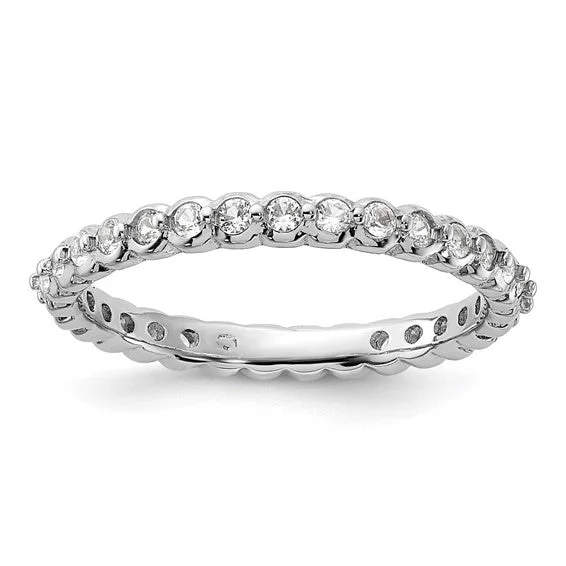 Sterling Silver Stackable Expressions White Sapphire Eternity Ring