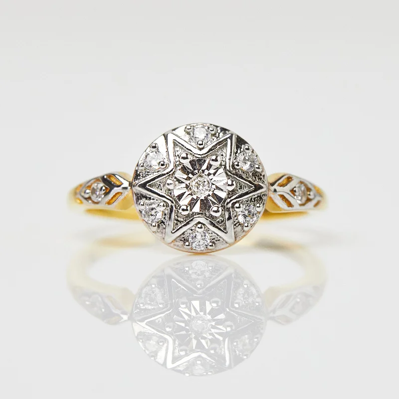 Vintage Star Compass Ring