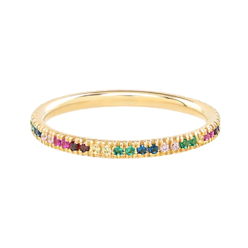 10k Solid Colorful Band Ring