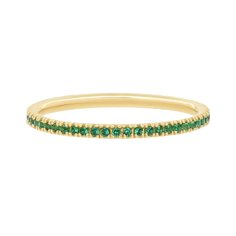 10k Solid Emerald Green Band Ring