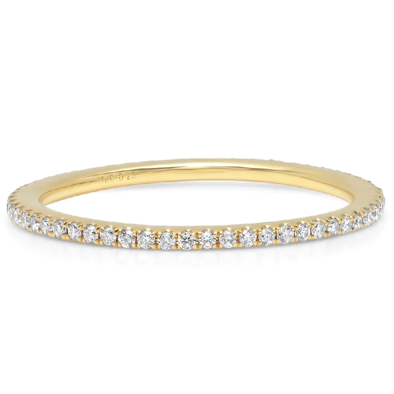 Gold Micro Pave Diamond Eternity Band Ring