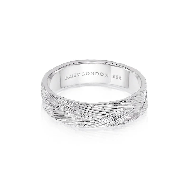 Artisan Woven Stacking Ring Sterling Silver