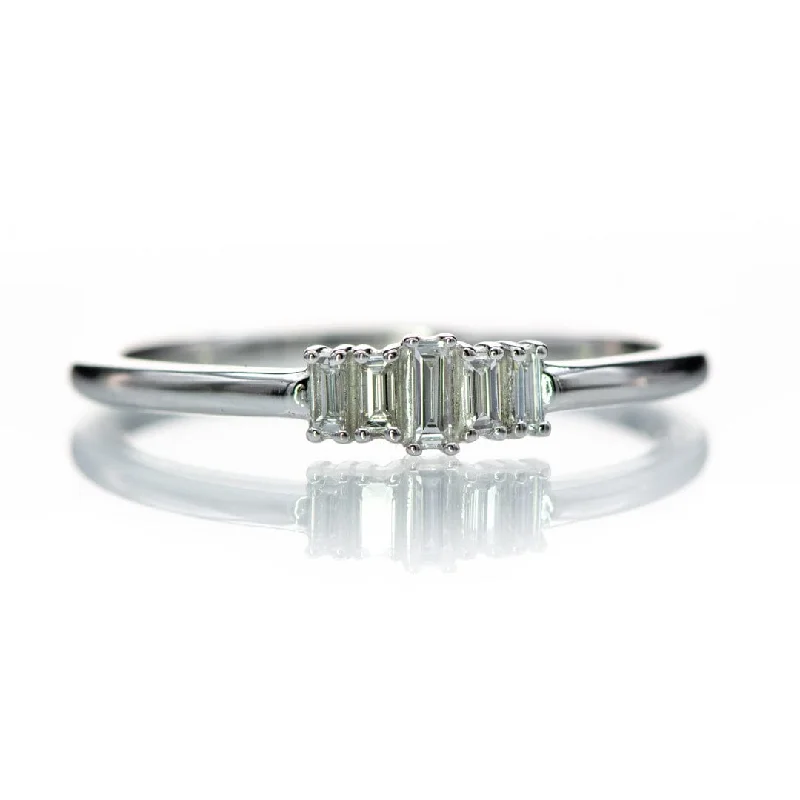 Baguette Diamond Cluster Stacking Ring