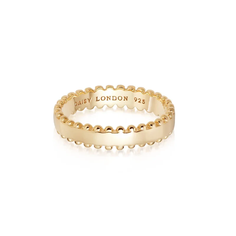 Beaded Band Ring 18ct Gold Plate