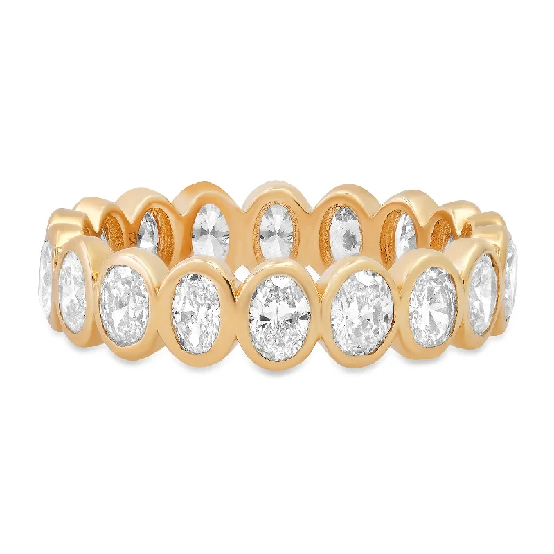 Bezel Set Oval Diamond Eternity Band Ring