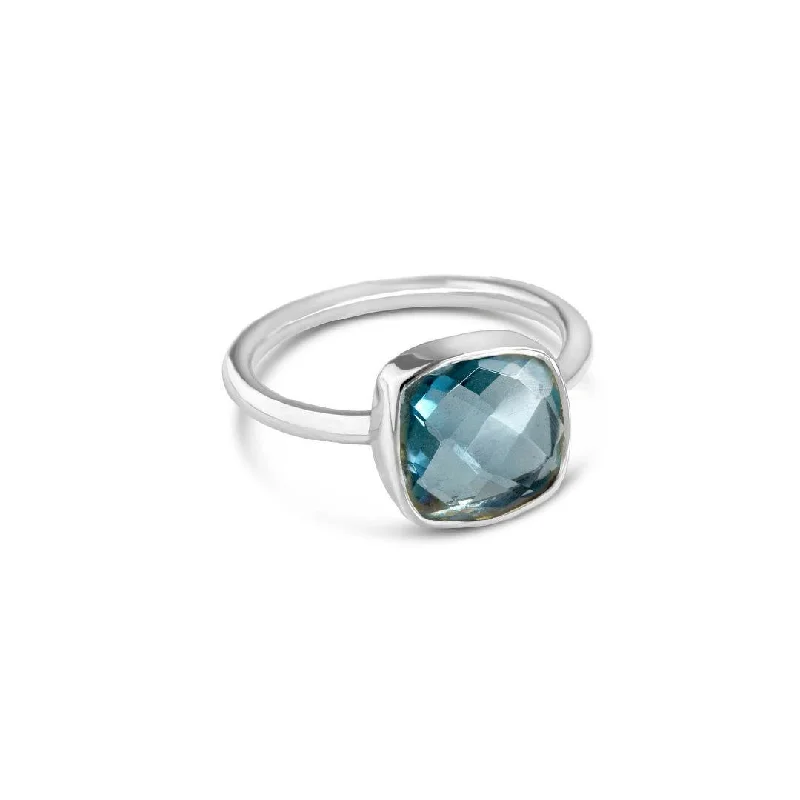 Blue Topaz Cocktail Ring | Silver