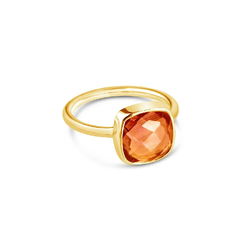 Carnelian Cocktail Ring | Gold