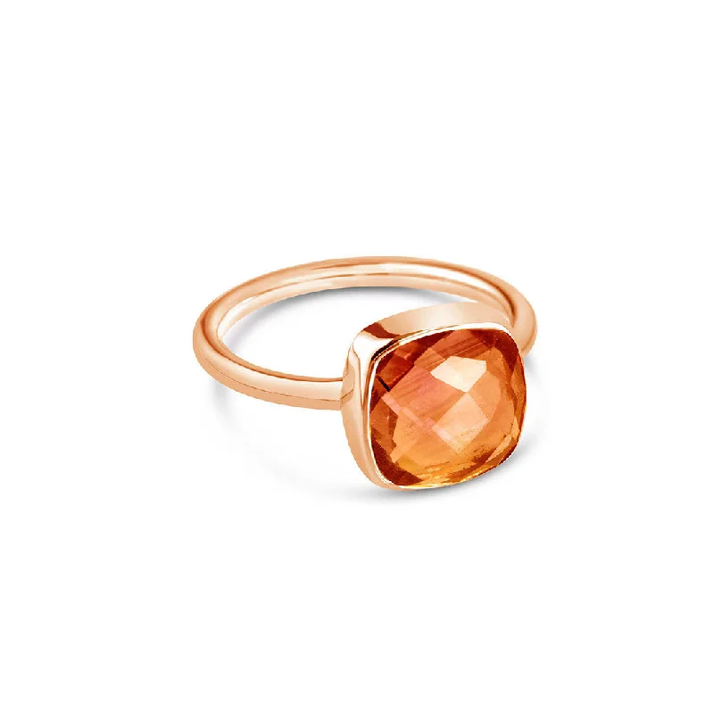 Carnelian Cocktail Ring | Rose Gold