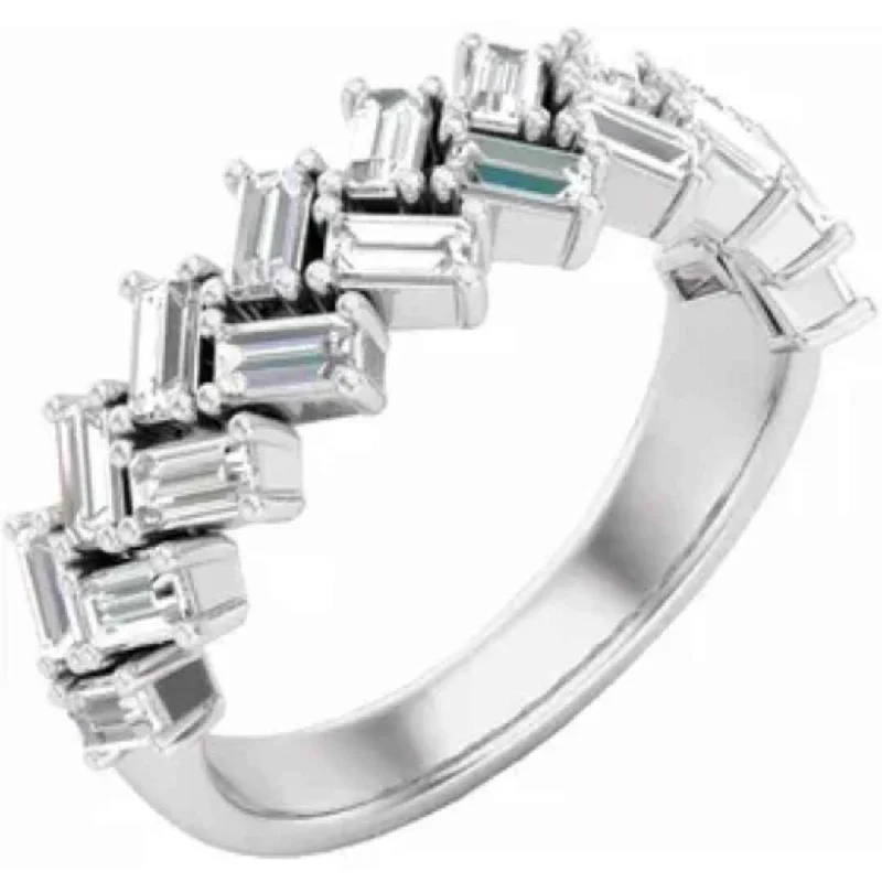 CHARLENE | Women's Diamond Wedding Ring | Emerald Cut