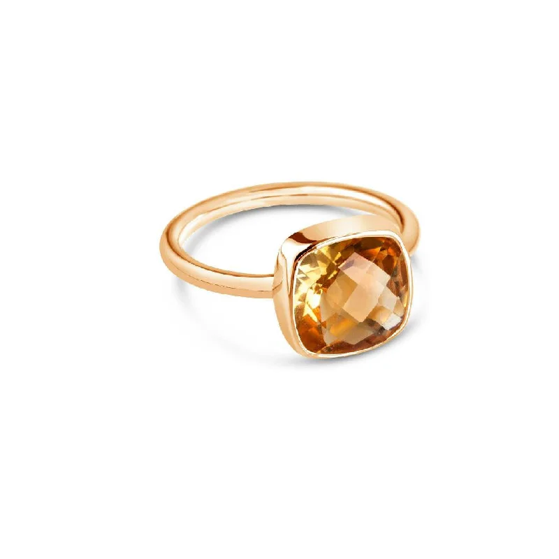 Citrine Cocktail Ring | Rose Gold