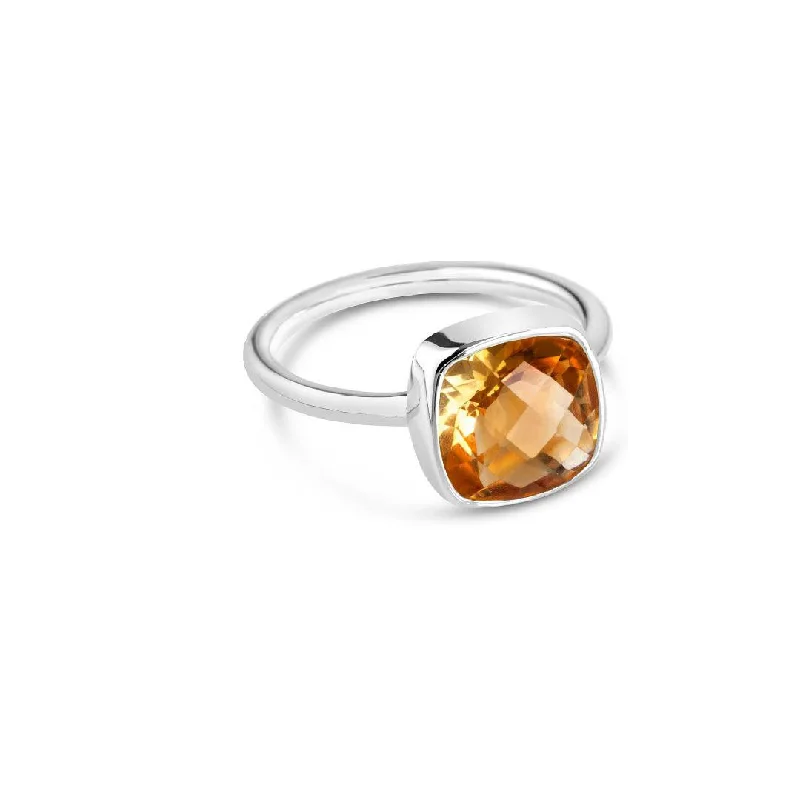 Citrine Cocktail Ring | Silver