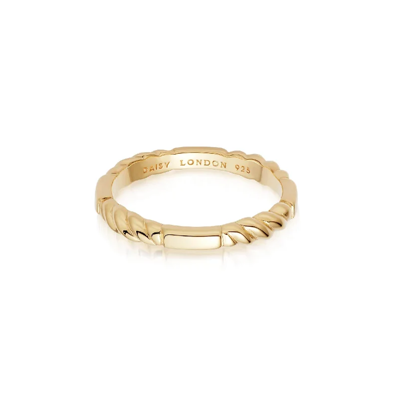 Classic Rope Band Ring 18ct Gold Plate