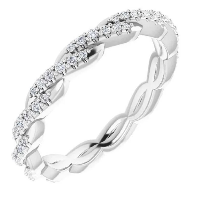 CORRIE | 14K Gold Diamond Twisted Eternity Band | 2.5 mm