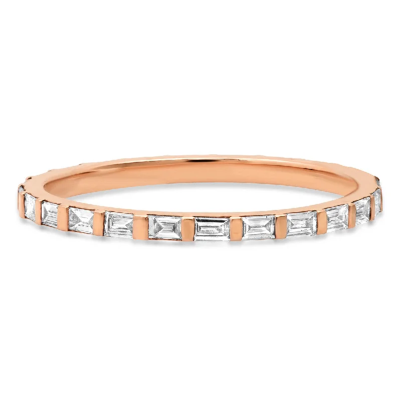 Delicate Diamond Baguette Eternity Stacking Ring