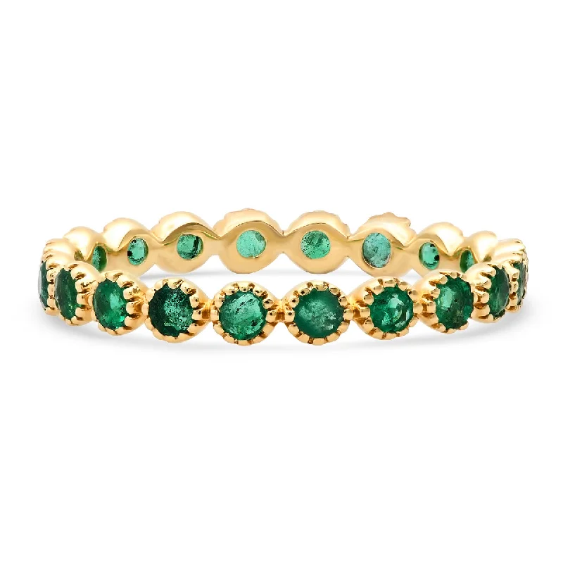 Delicate Gemstone Fleurette Stacking Eternity Band Ring