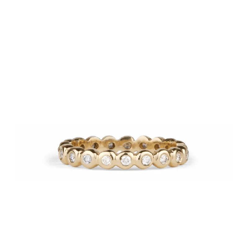 White Diamond and Gold Droplet Band