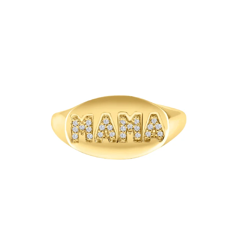 Diamond Mama Signet Ring