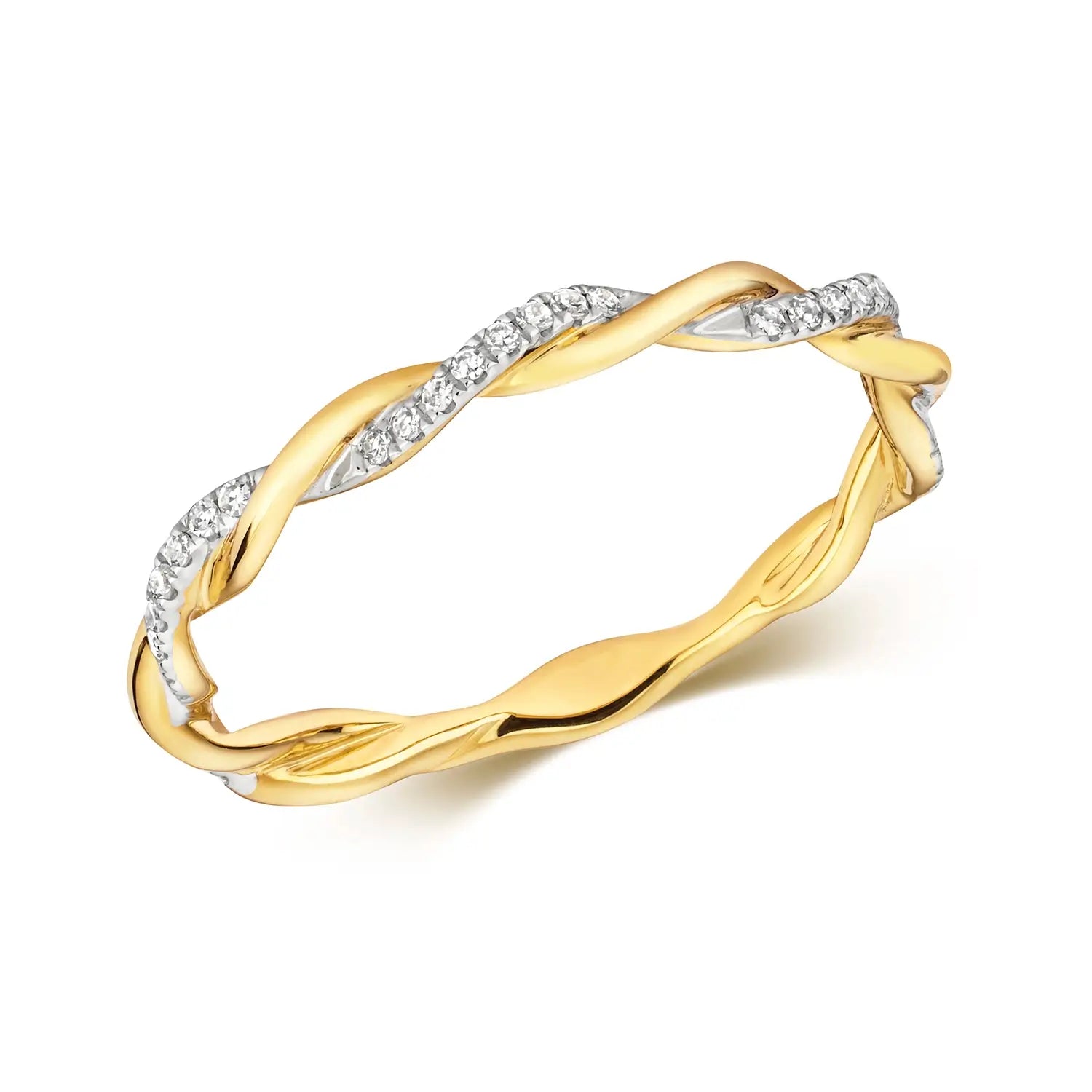 Solid Gold Diamond Rope Ring